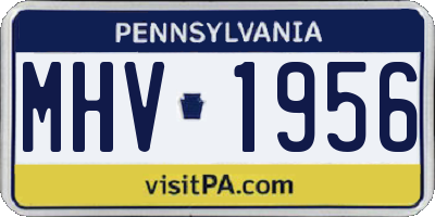 PA license plate MHV1956