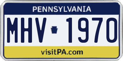 PA license plate MHV1970