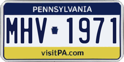 PA license plate MHV1971