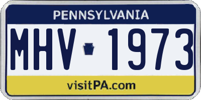 PA license plate MHV1973