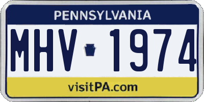 PA license plate MHV1974