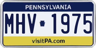 PA license plate MHV1975