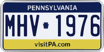 PA license plate MHV1976