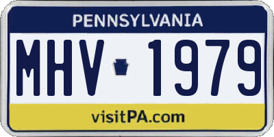 PA license plate MHV1979