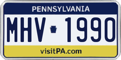 PA license plate MHV1990
