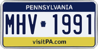 PA license plate MHV1991