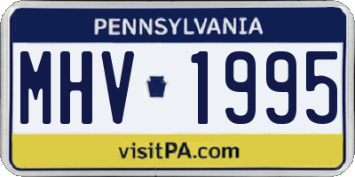 PA license plate MHV1995