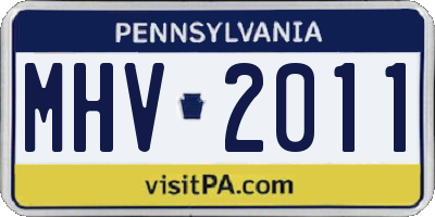 PA license plate MHV2011
