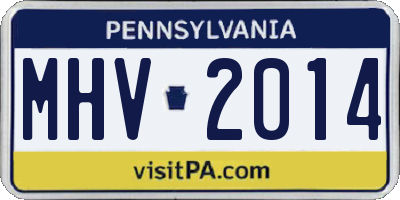 PA license plate MHV2014