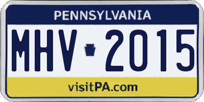 PA license plate MHV2015