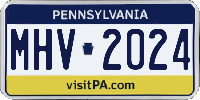 PA license plate MHV2024