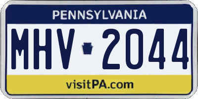 PA license plate MHV2044