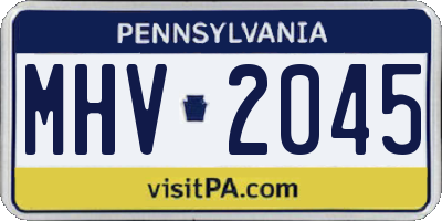 PA license plate MHV2045