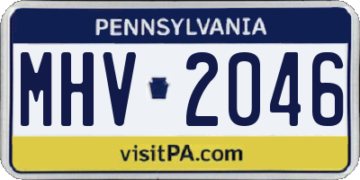 PA license plate MHV2046