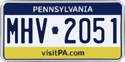 PA license plate MHV2051