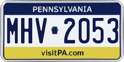 PA license plate MHV2053