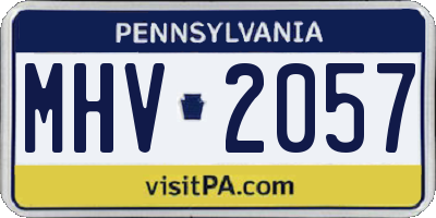 PA license plate MHV2057