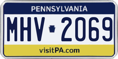 PA license plate MHV2069