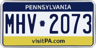 PA license plate MHV2073