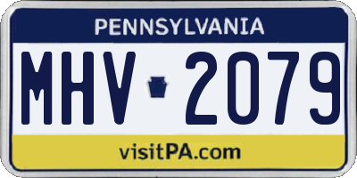 PA license plate MHV2079