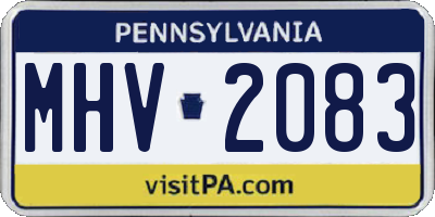 PA license plate MHV2083