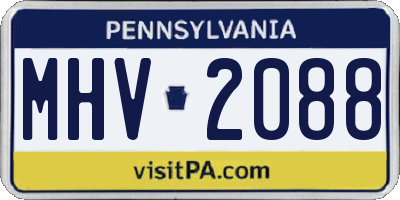 PA license plate MHV2088
