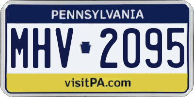 PA license plate MHV2095