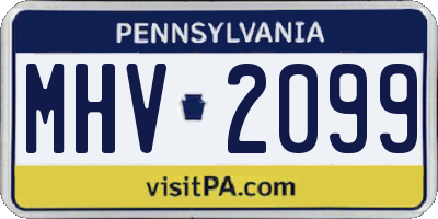 PA license plate MHV2099