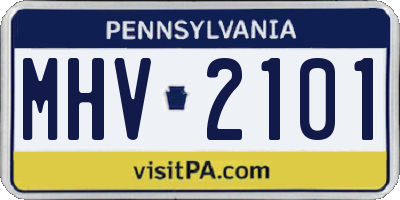 PA license plate MHV2101