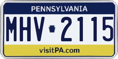 PA license plate MHV2115