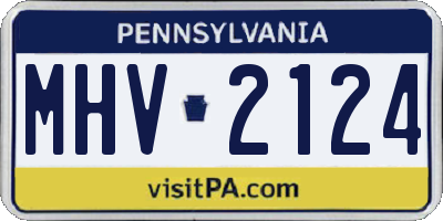 PA license plate MHV2124