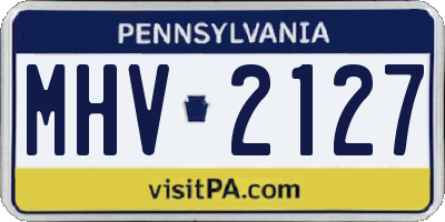 PA license plate MHV2127