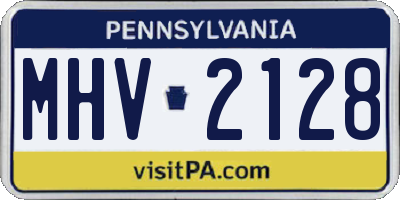 PA license plate MHV2128