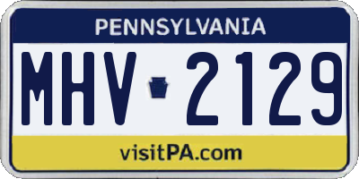 PA license plate MHV2129