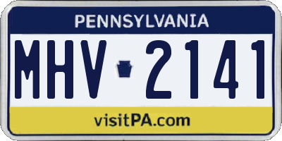 PA license plate MHV2141