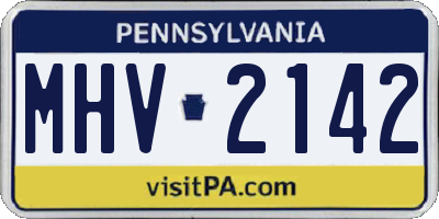 PA license plate MHV2142