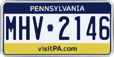 PA license plate MHV2146