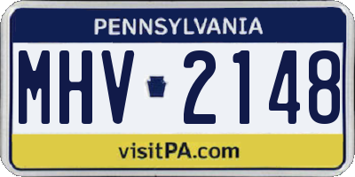 PA license plate MHV2148