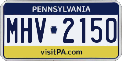 PA license plate MHV2150
