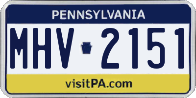 PA license plate MHV2151