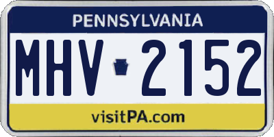 PA license plate MHV2152