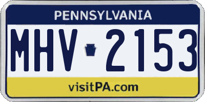 PA license plate MHV2153