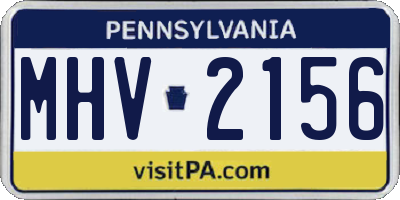 PA license plate MHV2156