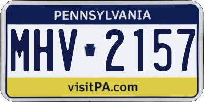 PA license plate MHV2157