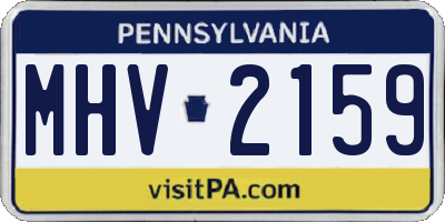 PA license plate MHV2159