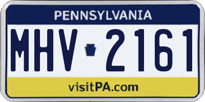 PA license plate MHV2161