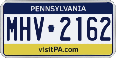 PA license plate MHV2162