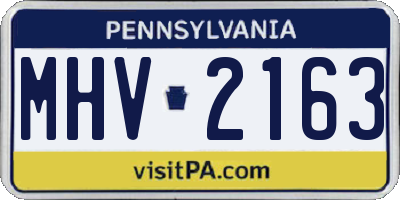 PA license plate MHV2163