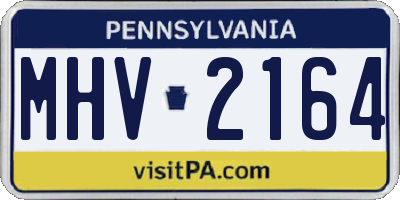 PA license plate MHV2164