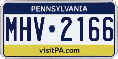 PA license plate MHV2166